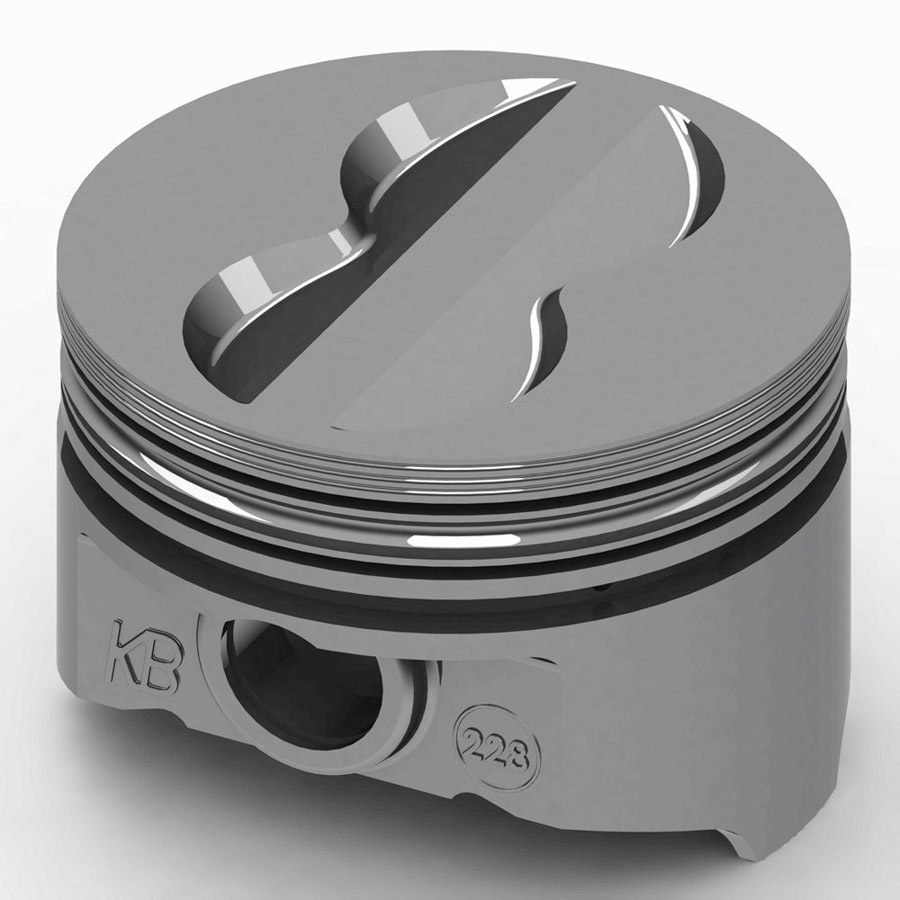 KB Pistons KB228.030 Piston, KB Series, Hypereutectic, 4.030 in Bore, 5/64 x 5/64 x 3/16 in Ring Grooves, Minus 7.00 cc, Small Block Chevy, Set of 8