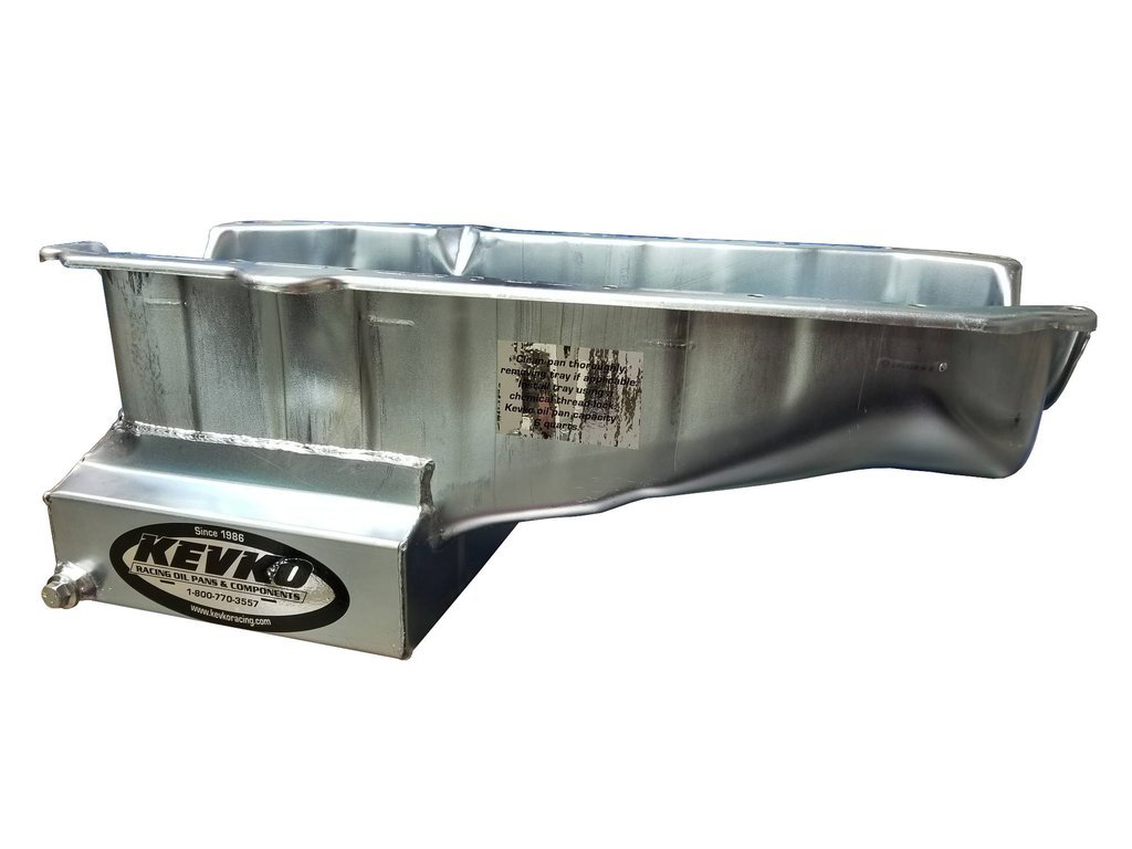 KEVKO OIL PANS & COMPONENTS — KEVKO OIL PANS & COMPONENTS SBC Oil Pan 6qt Street/ Strip RH Dipstick 80-85