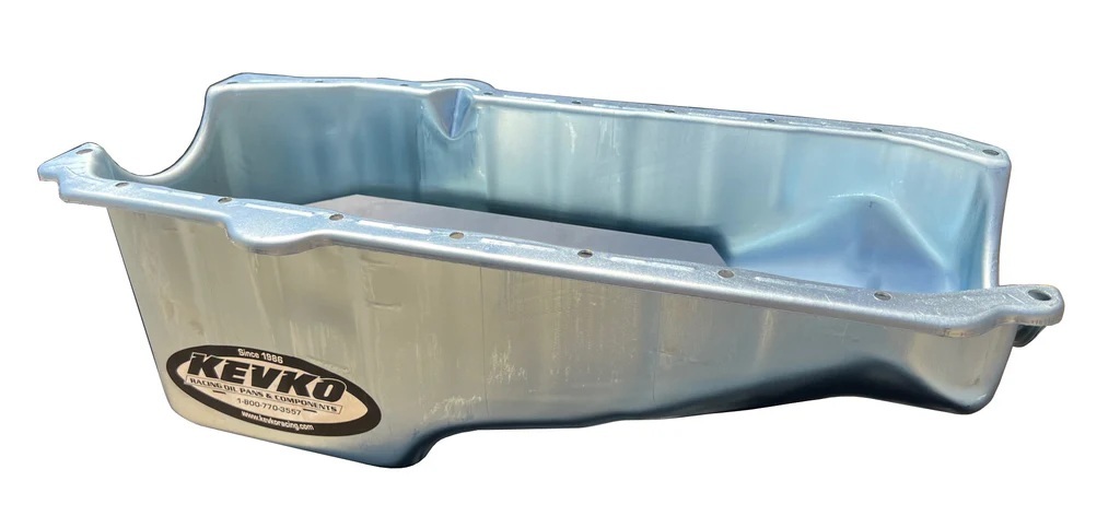 KEVKO OIL PANS & COMPONENTS — KEVKO OIL PANS & COMPONENTS SBC Race Oil Pan Stock Appearing