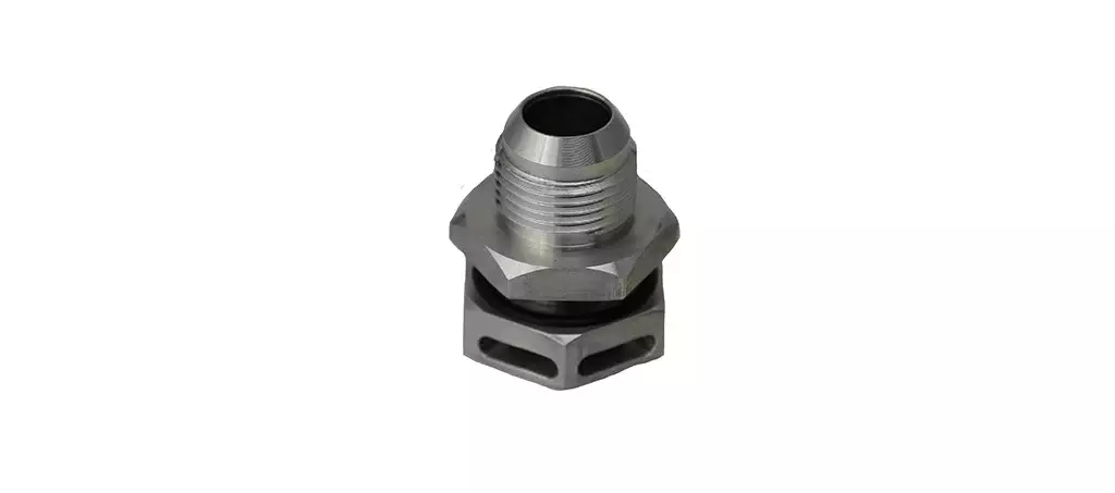 Kevko Oil Pans K9035-10 Fitting, Positive Seal, Vented, 10 AN Male, Aluminum, Natural Anodized, Each