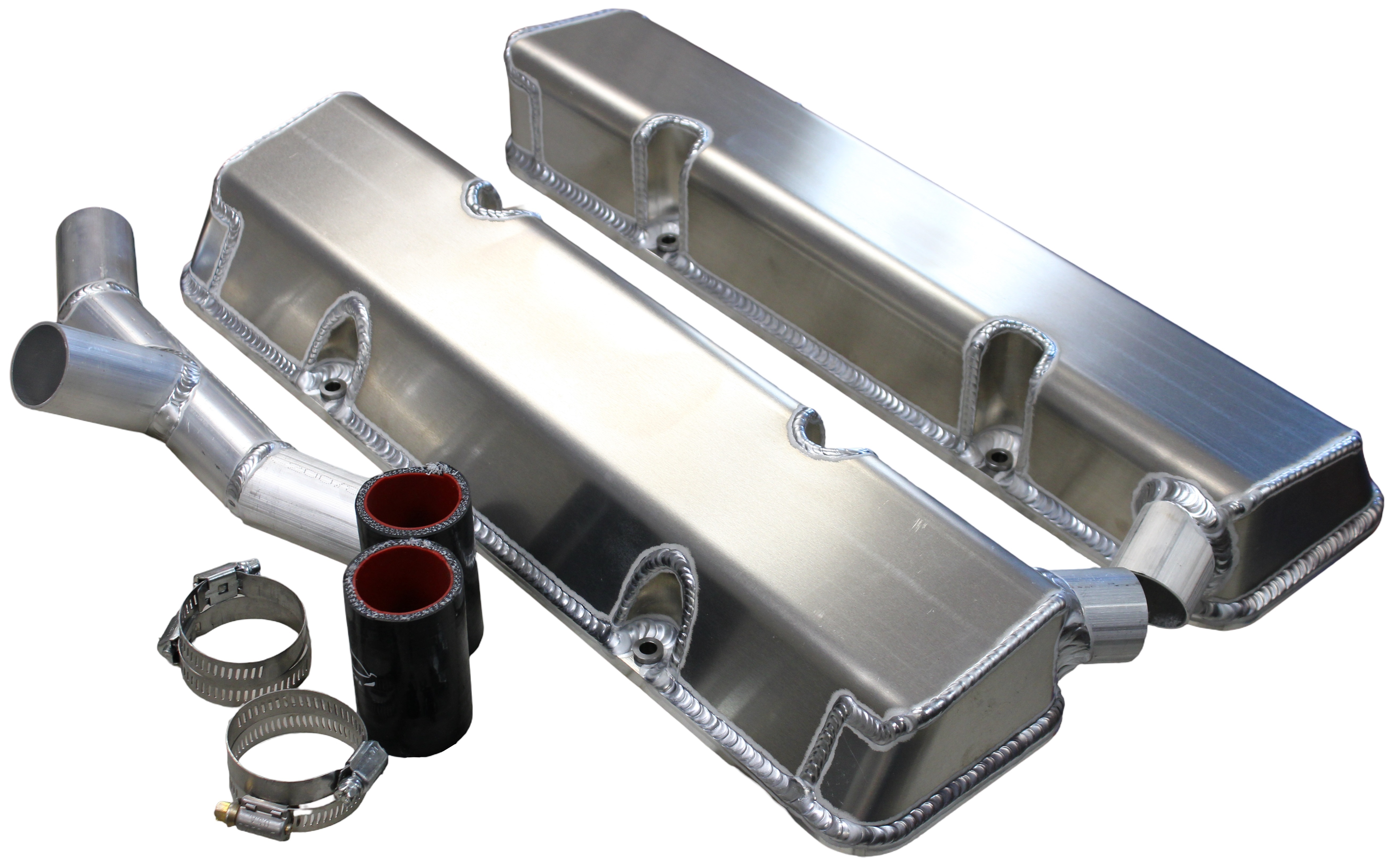 KEVKO OIL PANS & COMPONENTS — KEVKO OIL PANS & COMPONENTS SBC Fab Valve Cover Set Sgl Crossover Breather