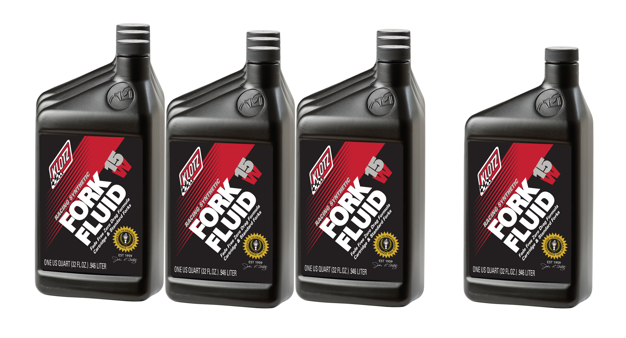 KLOTZ SYNTHETIC LUBRICANTS — KLOTZ SYNTHETIC LUBRICANTS 15W Racing Synthetic Shock Oil Case 10x1Qt
