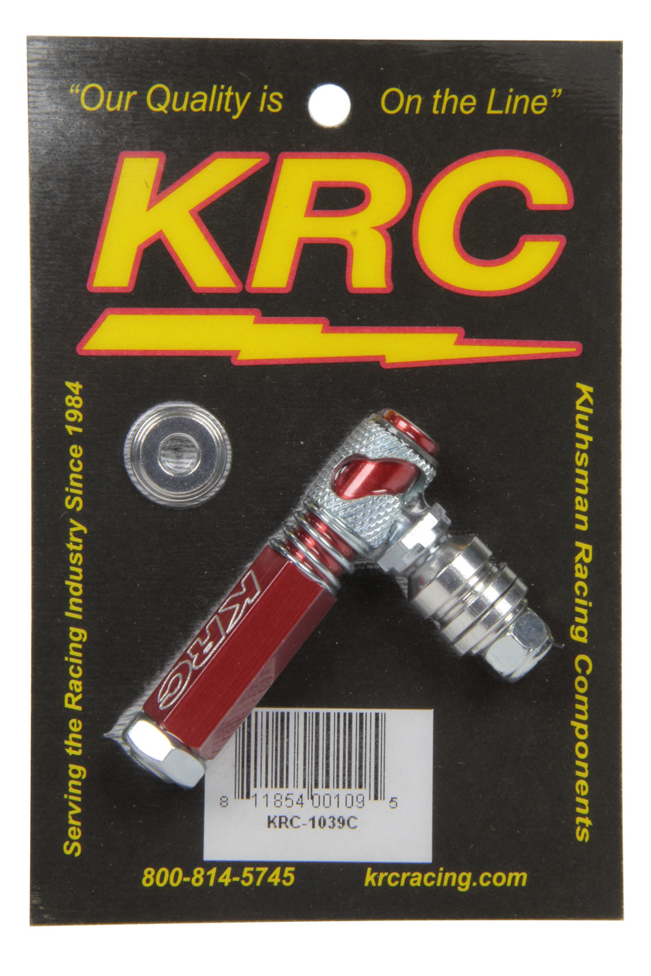 Klushman Racing Components 1039C Throttle Linkage Rod, Quick Disconnect, Aluminum, Red Anodized, Each