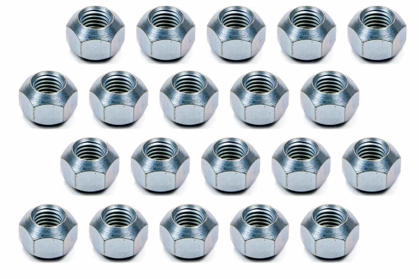 Klushman Racing Components 8212 Lug Nut, 5/8-11 in Right Hand Thread, 1 in Hex Head, Double 45 Degree, Open End, Steel, Zinc Oxide, Set of 20
