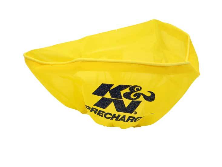 Air Filter Wrap - Precharger - Reusable - 4.625 x 6.625 in Oval - 2.875 in Tall - Polyester - Yellow - Each
