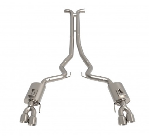 Exhaust System - Header-Back - 3 in Tailpipe - 4 in Tips - Requires Kooks Headers - Stainless - Polished - Ford Coyote - Ford Mustang 2018-20 - Kit