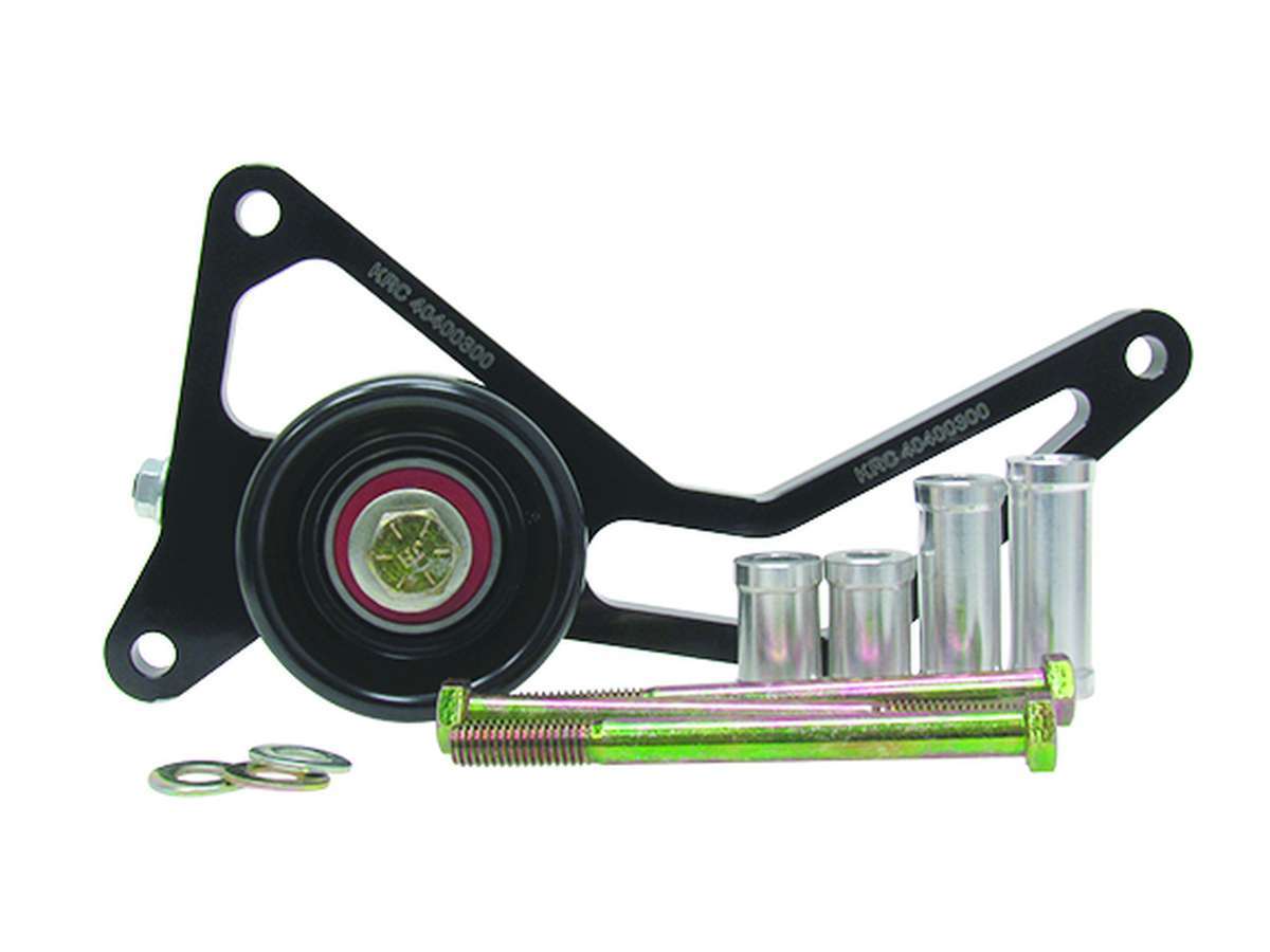 Belt Tensioner Assembly - Serpentine - Pulley / Hardware Included - Billet Aluminum - Black Anodized - Small Block Chevy - Kit