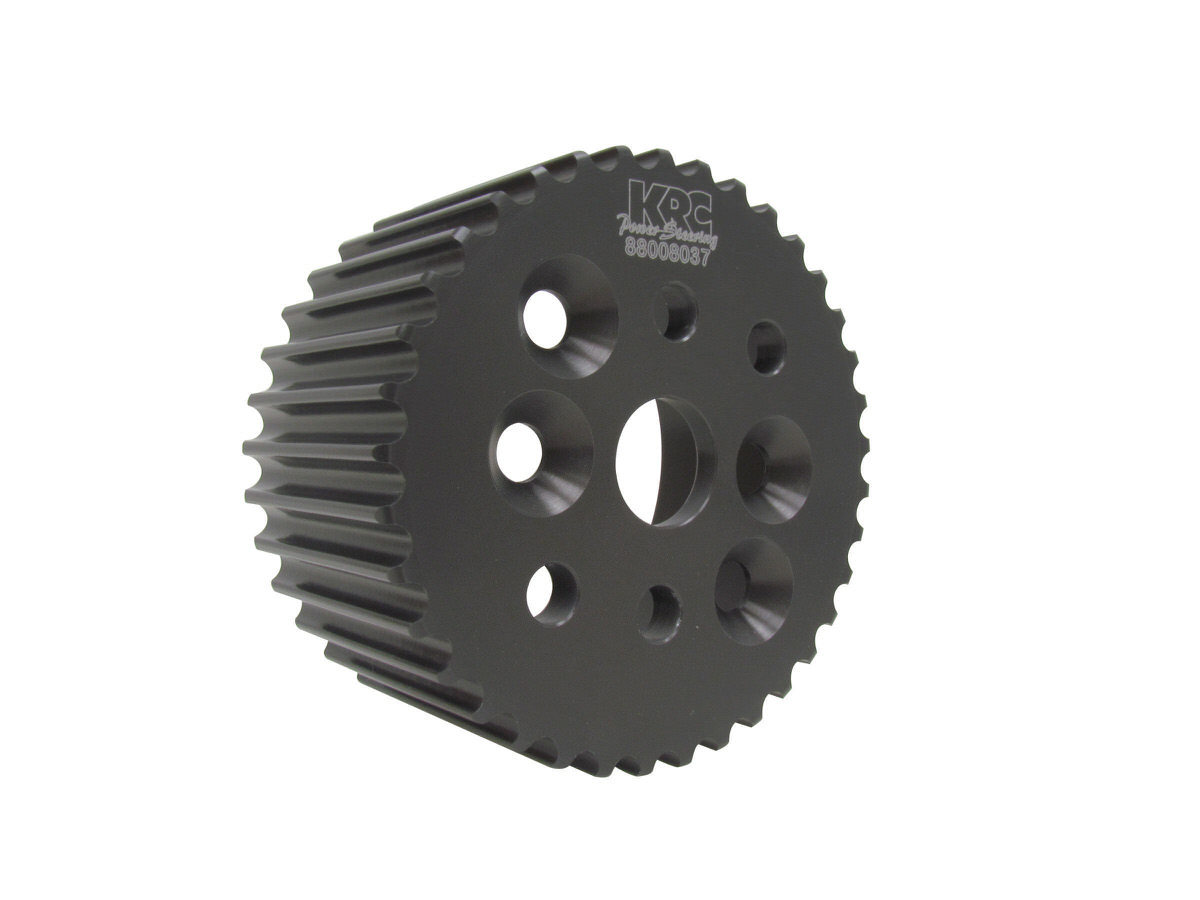 Water Pump Pulley - HTD - 37 Tooth - 5/8 in or 3/4 in Shaft - 4-Bolt Pattern - Aluminum - Black Anodized - Each