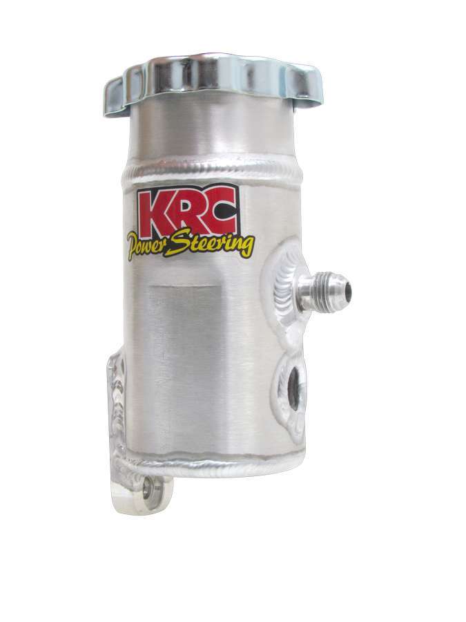 KRC Power Steering 91312000 Power Steering Reservoir, Pro Series, Bolt-On, Passenger Side, 6 AN Male Inlet, Aluminum, Clear Powder Coat, KRC Pro-Series Pumps, Each