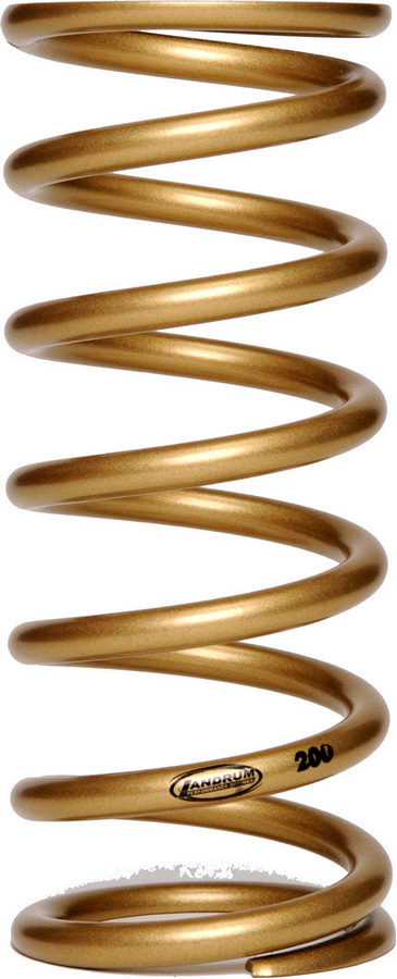 Landrum Springs J250 Coil Spring, Conventional, 5.0 in OD, 13.000 in Length, 250 lb/in Spring Rate, Rear, Steel, Gold Powder Coat, Each
