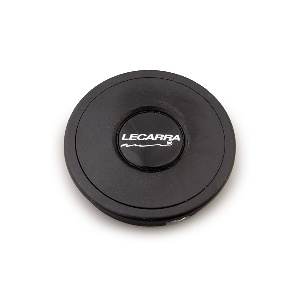 Lecarra Steering Wheels 3101 Horn Button, Black / White Lecarra Logo, Plastic, Black, GM Single Contact, Lecarra 9 Bolt Steering Wheels, Each
