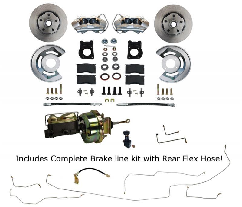 Leed Brakes FC0001-H405ALK Brake System, Disc Conversion, Front, 4 Piston Caliper, 11.33 in Rotors, Iron, Zinc Oxide, Ford Mustang 1964-66, Kit