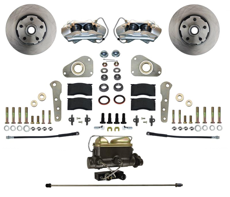 Leed Brakes FC0025-405 Brake System, Disc Conversion, Front, 4 Piston Caliper, 11.29 in Rotors, Iron, Zinc Oxide, Ford Fullsize Car 1957-68, Kit