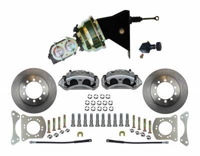Leed Brakes FC5001-8105 Brake System, Power Disc Conversion, Front, 2 Piston Caliper, 12 in Solid Rotors, Booster, Iron, Zinc Plated, Ford Fullsize SUV 1966-75, Kit