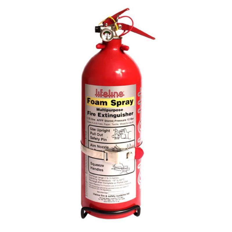 Lifeline USA 201-100-003 Fire Extinguisher, Lifeline AFFF Hand Held, Wet Chemical, Class AB, 2.4 L, Mounting Bracket, Steel, Red Paint, Each