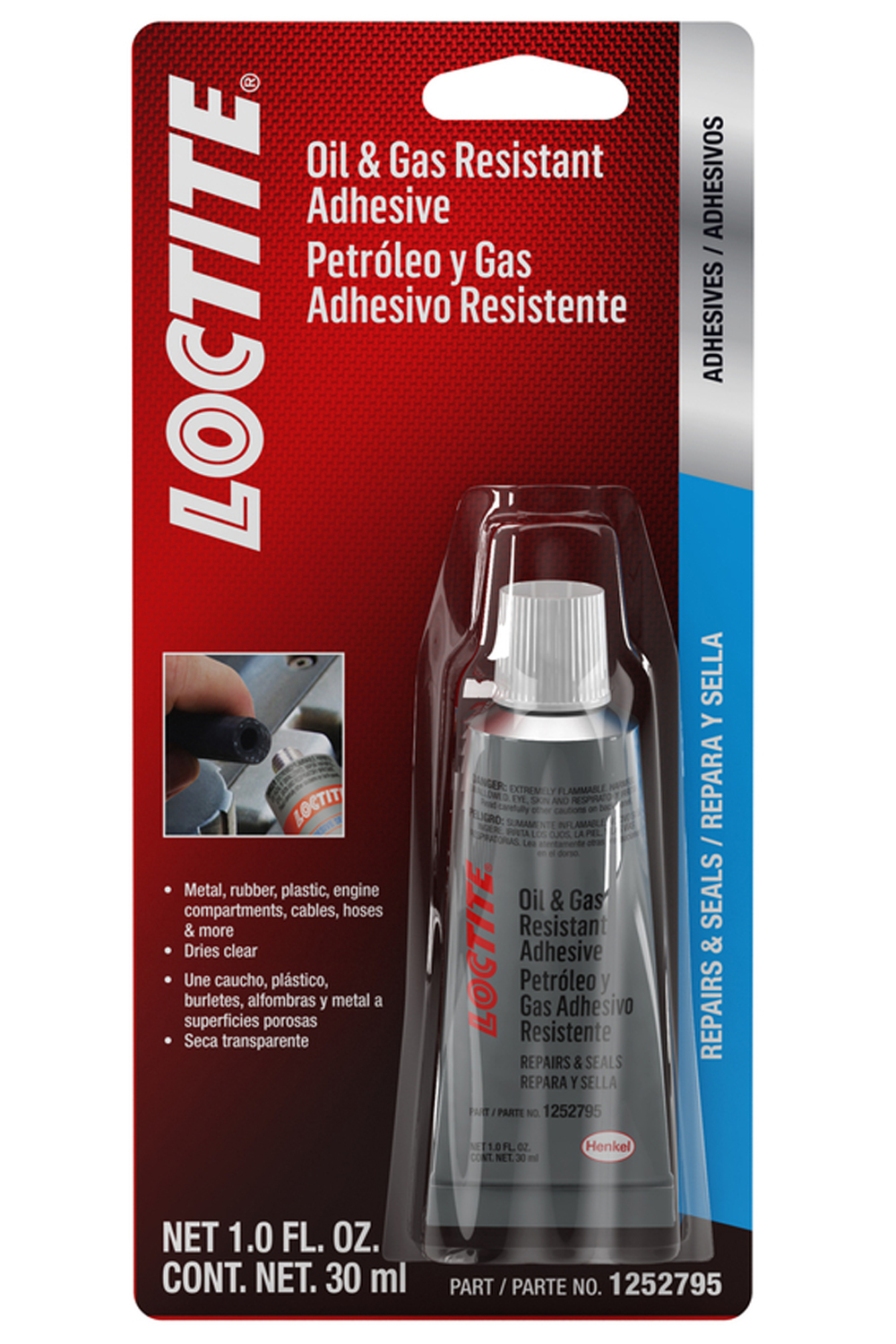 Loctite 1252795 Adhesive, Oil & Gas Resistant, 30 ml Tube, Each