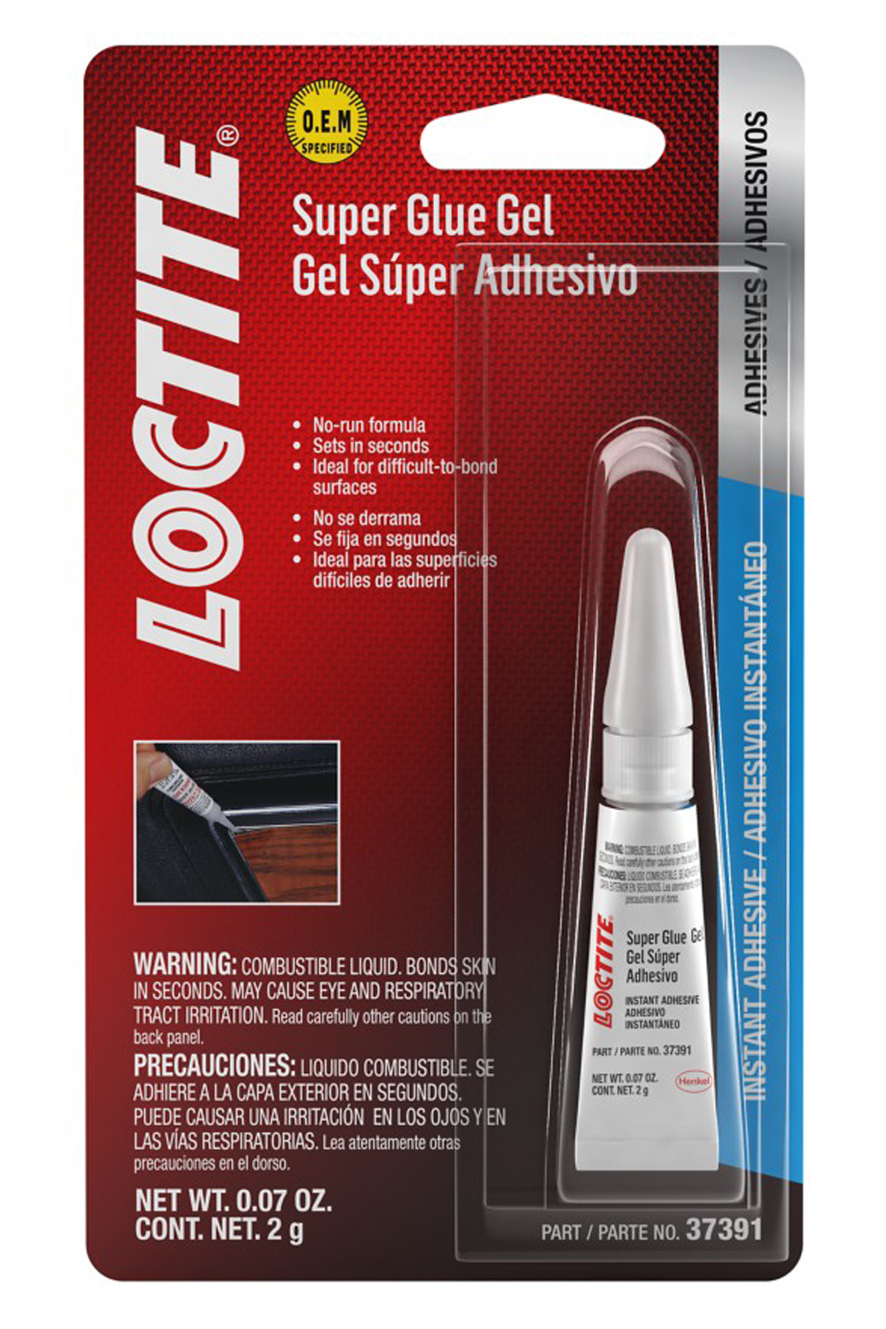 Loctite 483624 Super Glue, Quick Gel, 2 g Tube, Each