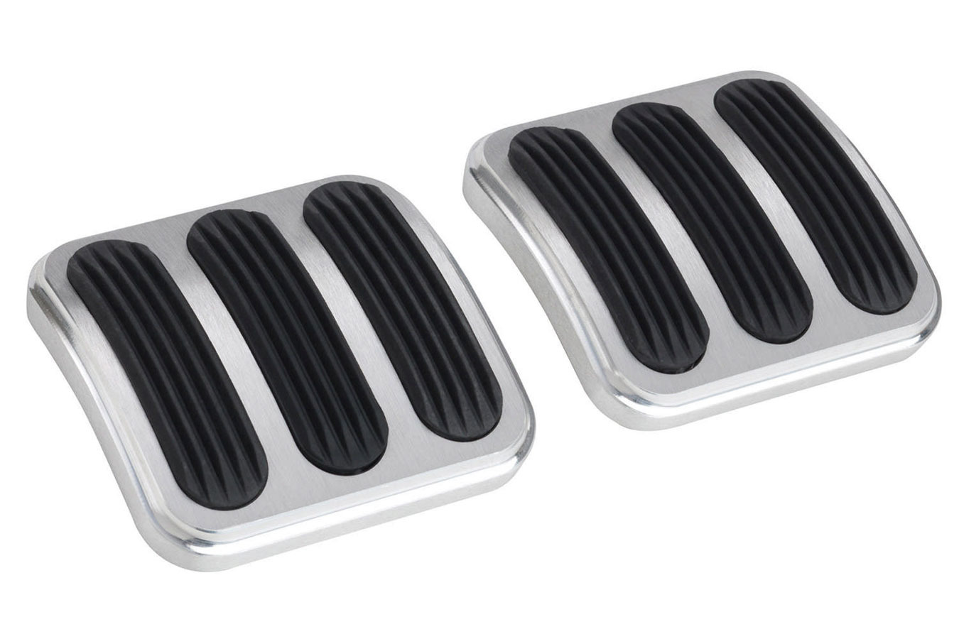 Lokar Pedal Pads BAG-6174 Pads, Brake/Clutch Position, Oblong, Aluminum, Brushed, 2.063 in. Width, 2.125 in. Length, Jeep, Pair thumbnail 2