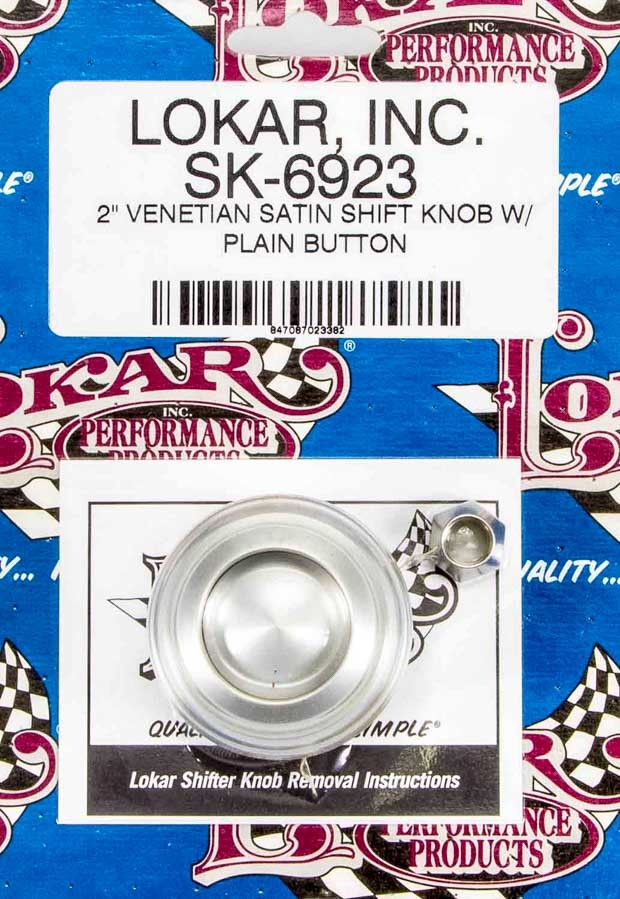 Lokar SK-6923 Shifter Knob, Venetian, 3/8-24 in Thread, Aluminum, Brushed, Lokar Shifters, Each
