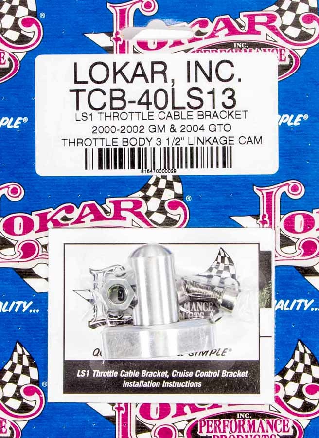 Lokar TCB-40LS13 LS1 Throttle Cable Bracket for Throttle Body with 3-1/2 Linkage Cam 