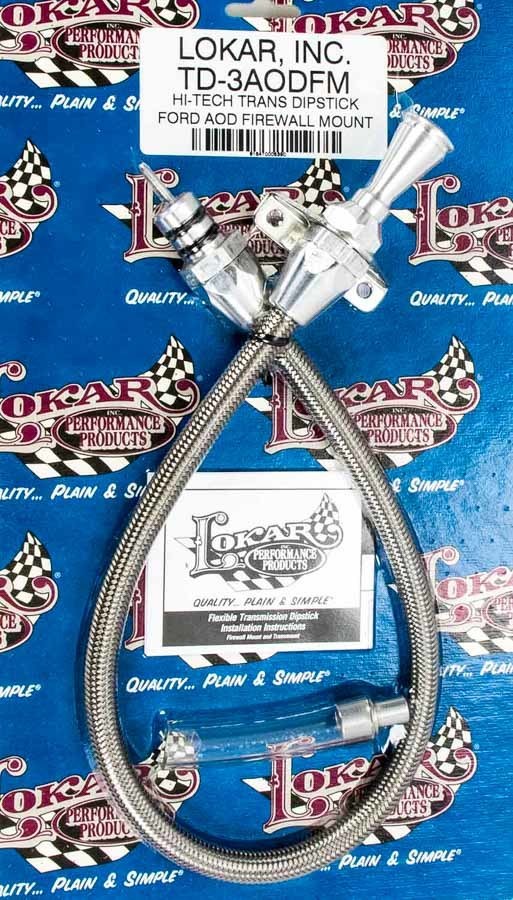 Lokar TD3AODFM Transmission Dipstick, HiTech, Firewall Mou