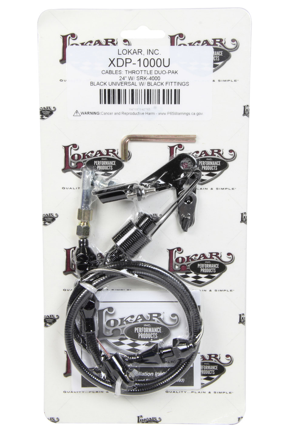 LOKAR — LOKAR Duo-Pak Univ. Throttle Cable w/Brackets Black