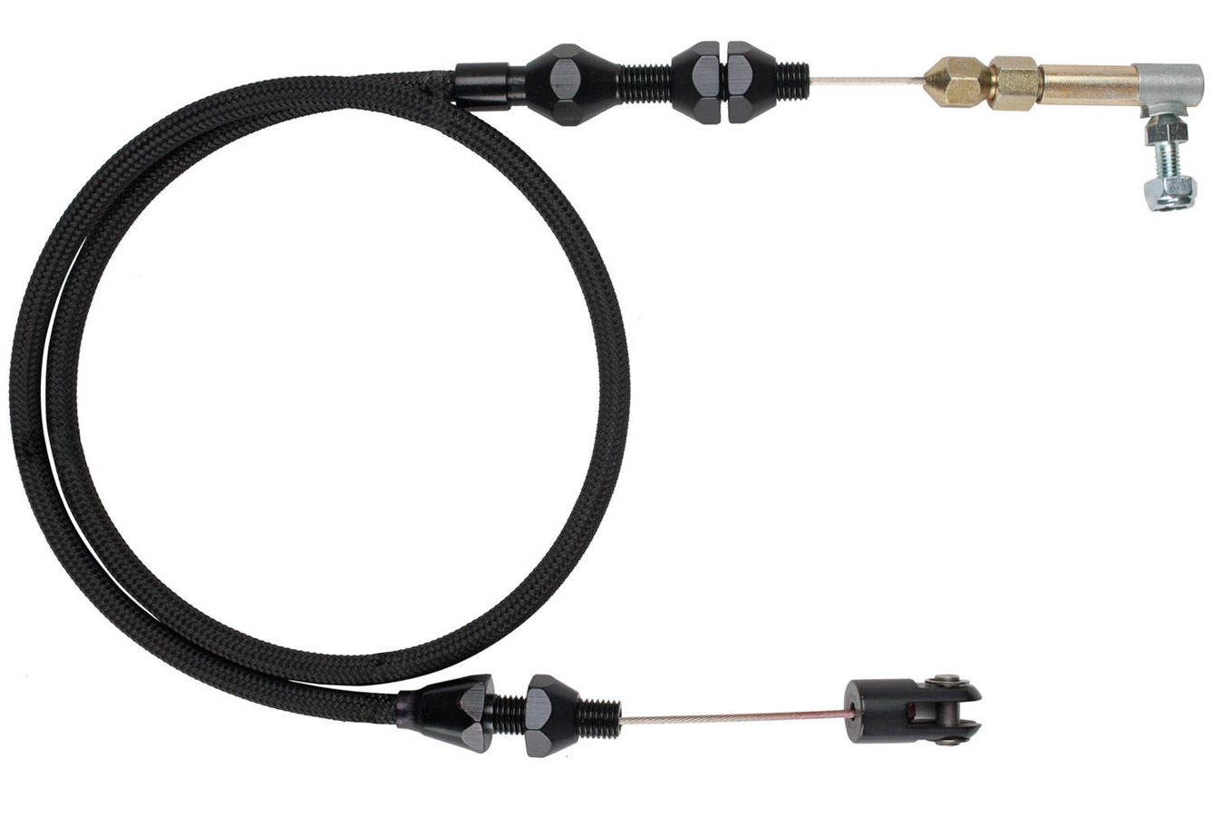 Lokar XTC-1000HT Throttle Cable, Hi-Tech, 2 ft Long, Hardware Included, Braided Stainless, Black, Universal, Kit