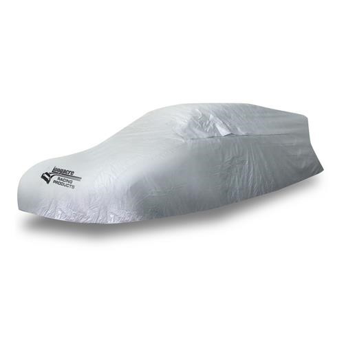 Longacre 52-11154 Car Cover, Moisture Resistant, Soft Liner, Zippered Window, Heat Reflective, Cloth, Silver, Open Wheel Modified, Each