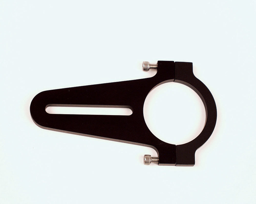 Mirror Bracket - Clamp-On - Short Slot - Adjustable 1/2 in to 2-1/2 in - Billet Aluminum - Black Anodized - 1-3/4 in OD Tube - Pair