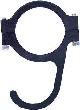 Longacre 52-22576 Steering Wheel Hook, Clamp-On, Billet Aluminum, Black Anodized, 1-3/4 in OD Tube, Each
