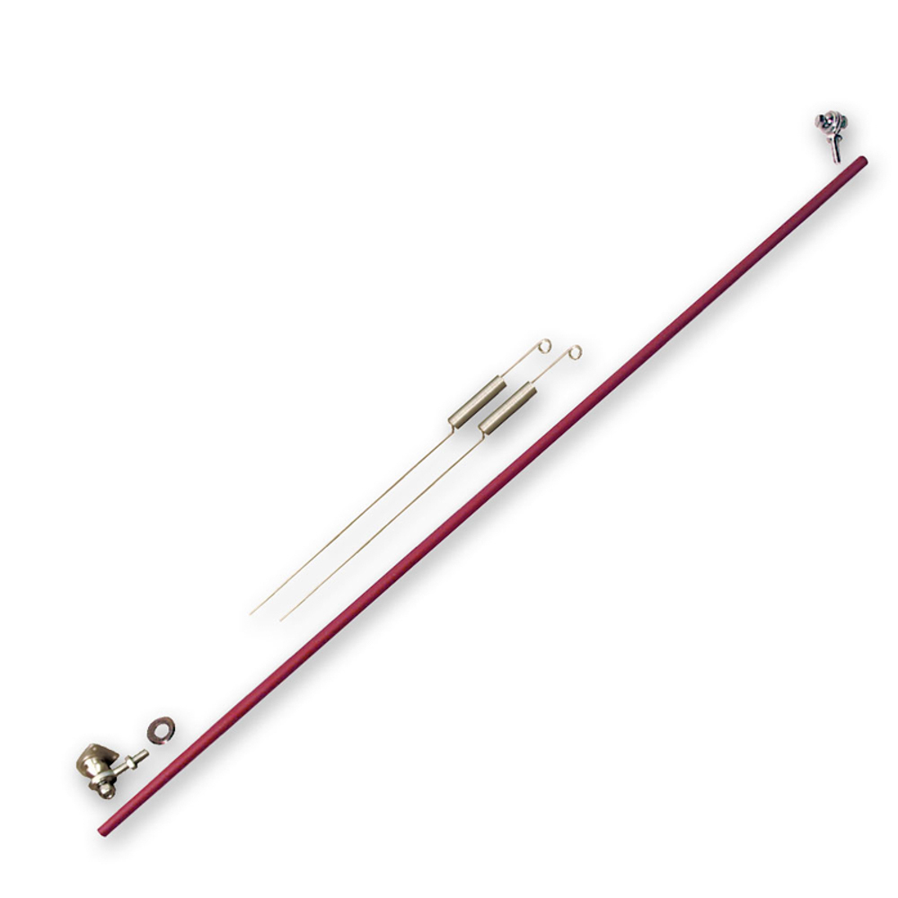 Longacre 52-32700 Throttle Linkage, 23-1/4 in Long Rod, 2 Rod Ends, Hardware Included, Aluminum, Red Anodized, Universal, Kit