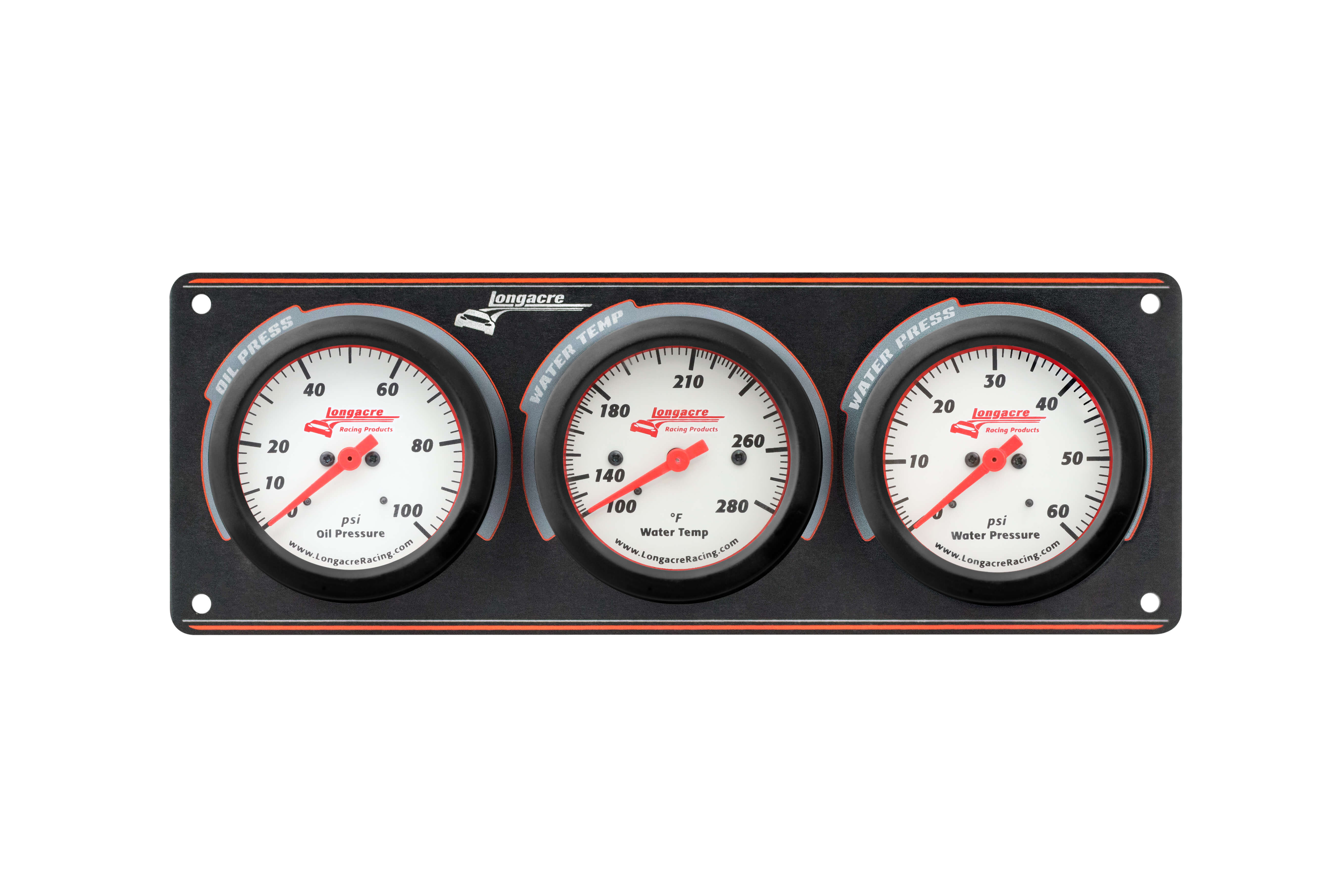 Gauge Panel Assembly - Sportsman Elite - Analog - Oil Pressure / Water Pressure / Water Temperature - 2-5/8 in Diameter - White Face - Kit
