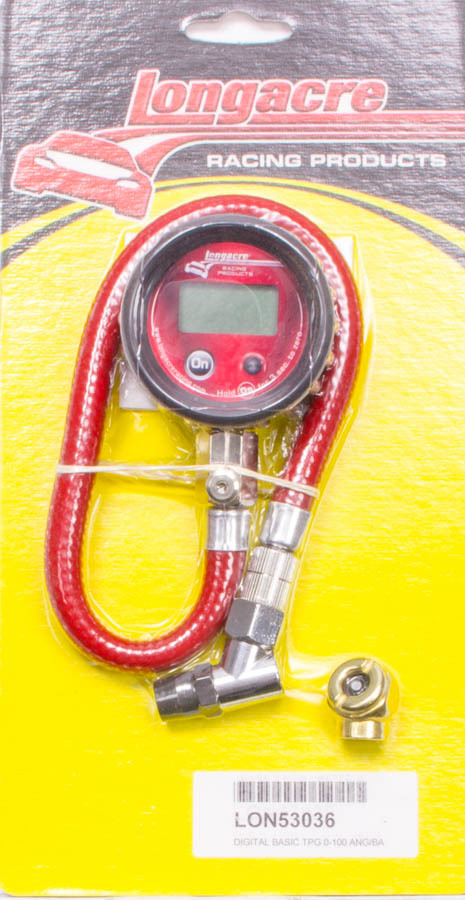 Tire Pressure Gauge - Basic Digital - 0-100 psi - Digital - 2 in Diameter - Red Face - 0.2 lb Increments - Each