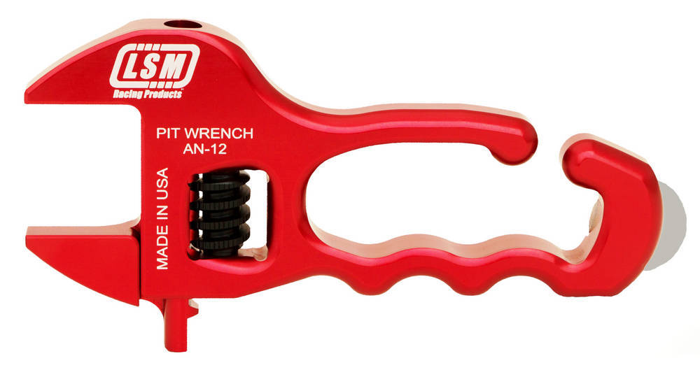 LSM Racing Products AN-12R Adjustable AN Wrench, Single End, 3 AN to 12 AN, Billet Aluminum, Red Anodized, Each
