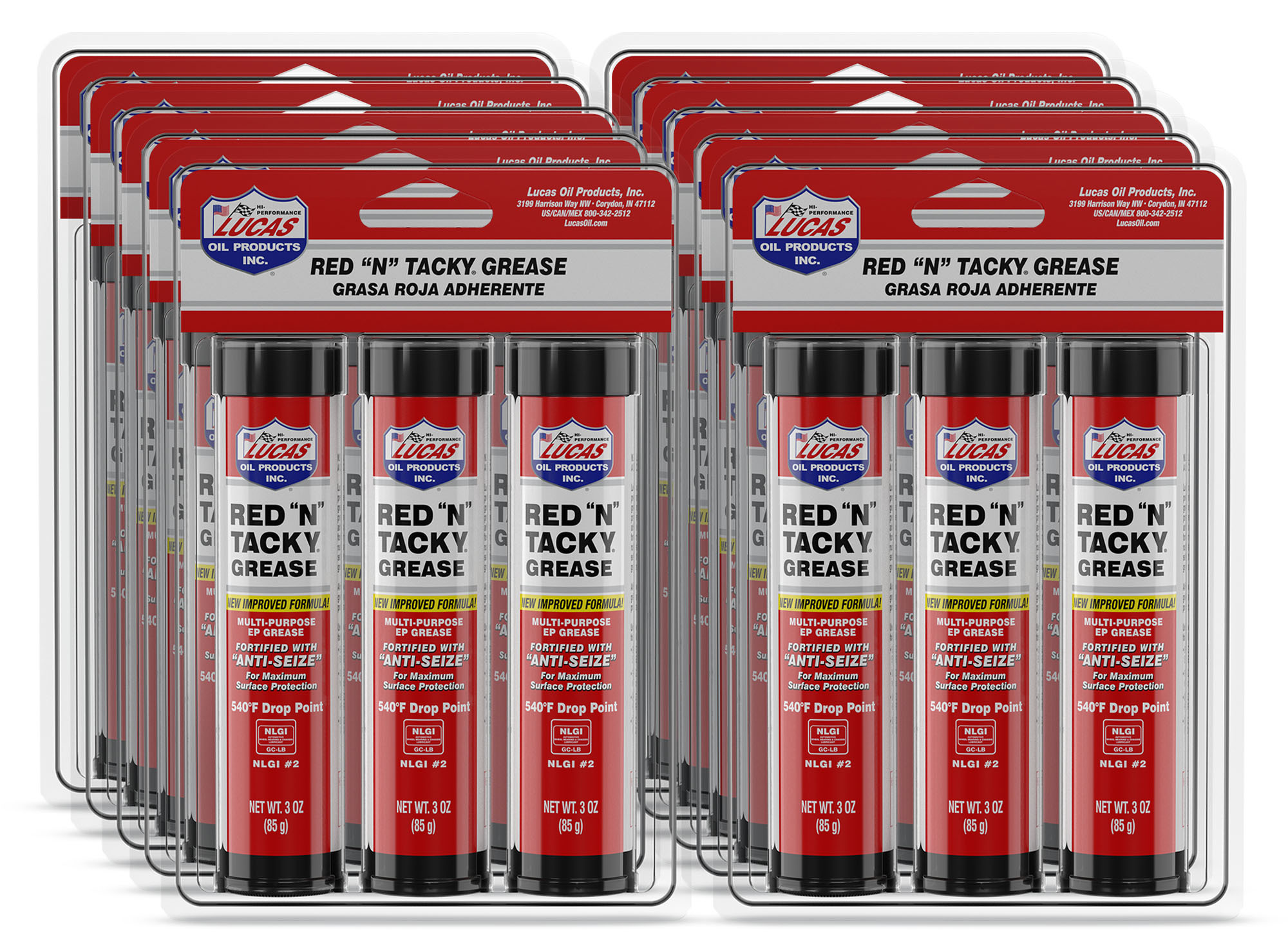LUCAS OIL — LUCAS OIL Red N Tacky Grease Case 10 x (3x3oz)