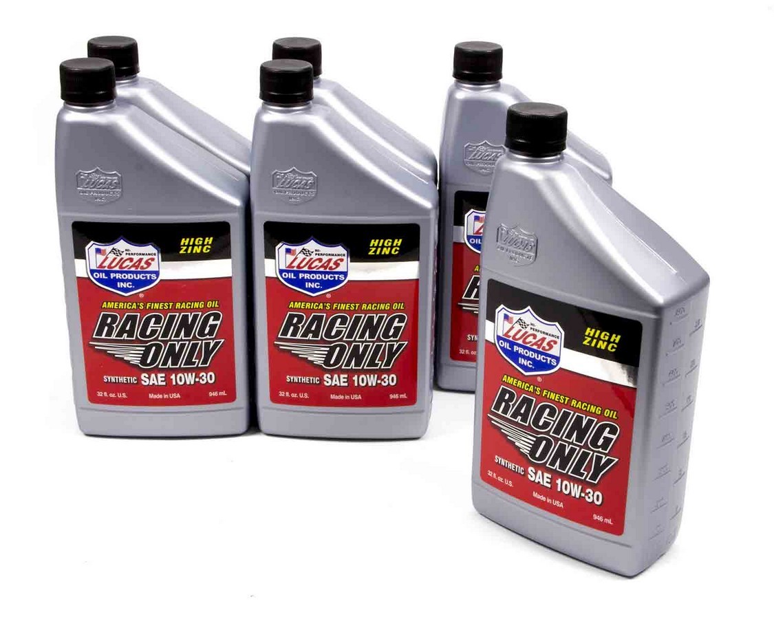 10w30 Lucas Racing-Only High Performance Motor Oil 10610 Engine Oil, Race Only, Synthetic, 10W30, One qt., Set of 6 thumbnail 2