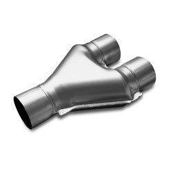 Magnaflow Exhaust 10768 Exhaust Y-Pipe, 2-1/2 in Inlets, 2-1/2 in Outlet, Stainless, Natural, Universal, Each