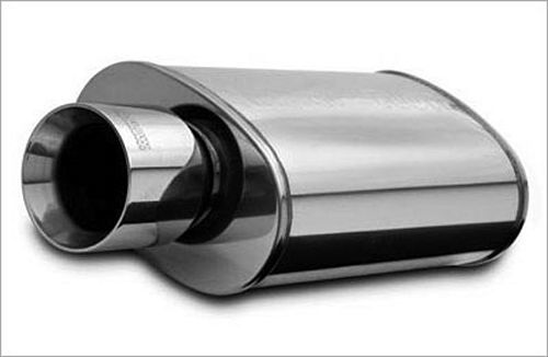Magnaflow Exhaust 14832 Muffler, Street Series, 2-1/4 in Center Inlet, 4 in Center Outlet, 14 x 8 x 5 in Oval Body, 21 in Long, Stainless, Polished, Universal, Each