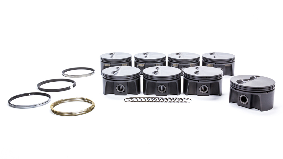 Mahle Pistons 930202530 Piston and Ring, PowerPak, Flat Top, Forged, 4.030 in Bore, 1.0 x 1.0 x 2.0 mm Ring Grooves, Minus 4.10 cc, Small Block Chevy, Kit