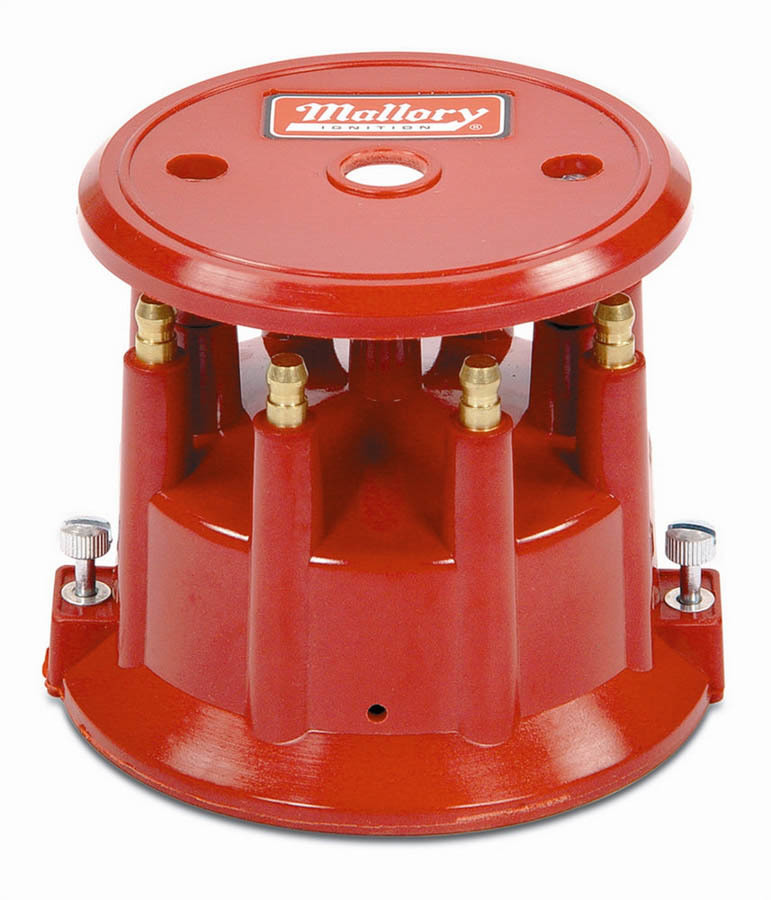 Mallory 205M Magneto Cap, HEI Style Terminal, Screw Down, Red, Non-Vented, Mallory Magnetos / Super-Mag II / III / IV / SprintMag II / Crank Trigger, V8, Each
