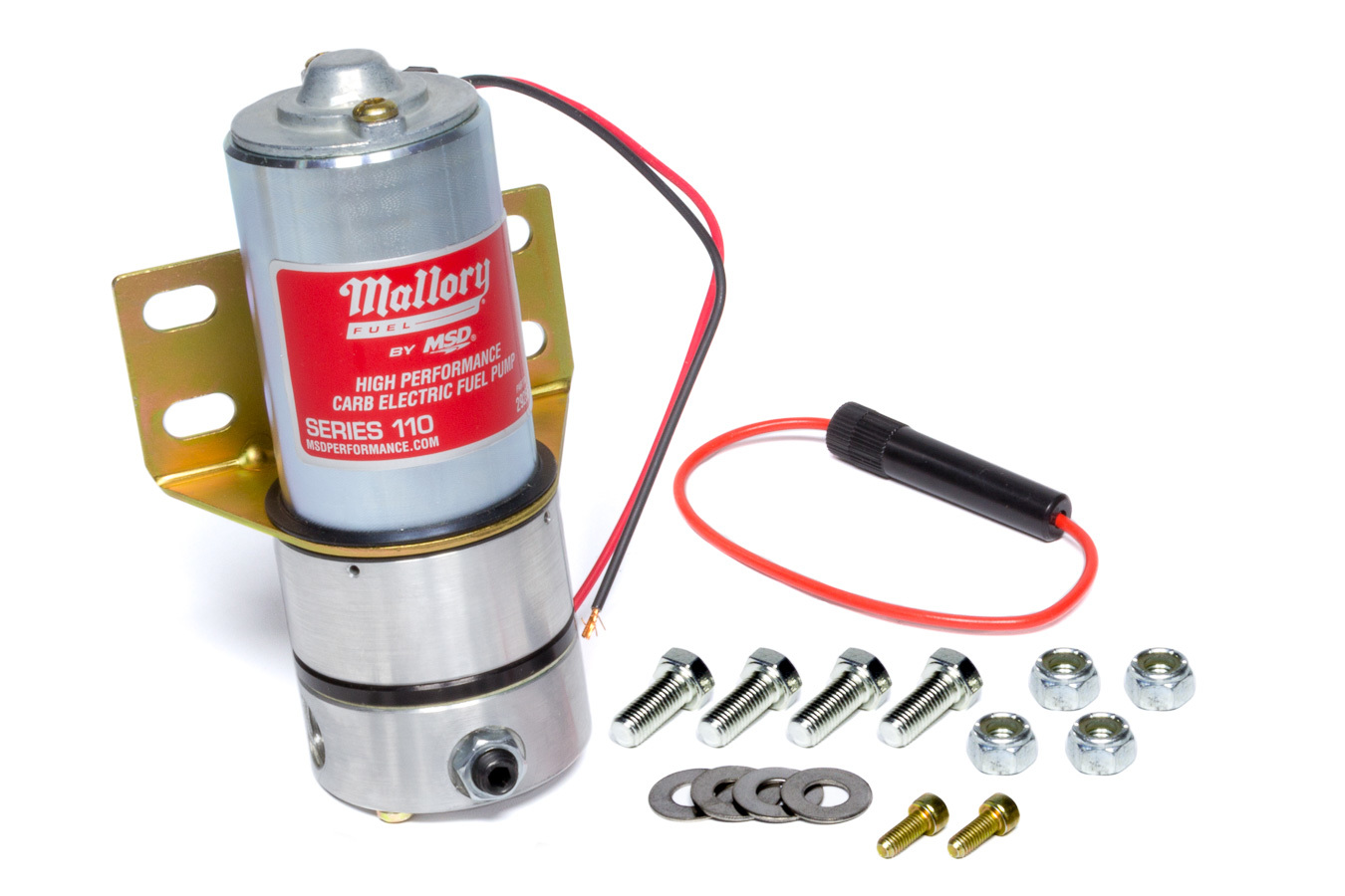 Mallory 29256 Fuel Pump, Comp Pump Series 110, Electric, In-Line, 110 gph at 7 psi at 12V, 3/8 in NPT Female Inlet / Outlet, Gas, Each