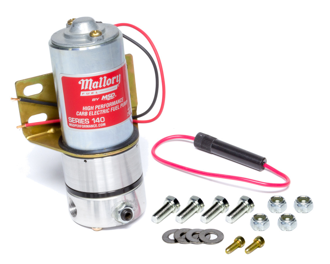 Mallory 29259 Fuel Pump, Comp Pump Series 140, Electric, In-Line, 140 gph at 12 psi at 12V, 3/8 in NPT Female Inlet / Outlet, Gas, Each
