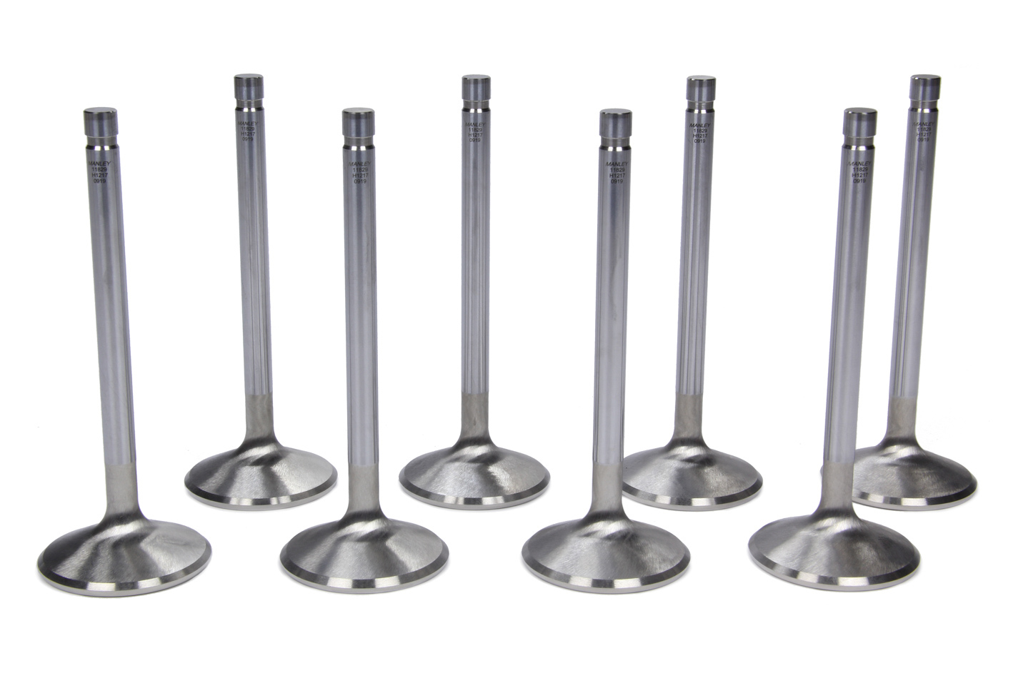 Manley 11829-8 Exhaust Valve, Race Master, 1.880 in Head, 0.3415 in Valve Stem, 5.070 in Long, Stainless, Big Block Ford, Set of 8