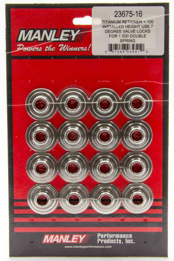Manley Titanium Valve Spring Retainers 23675-16 Retainers, 7 degree, Tall Style, Titanium, Set of 16 thumbnail 6