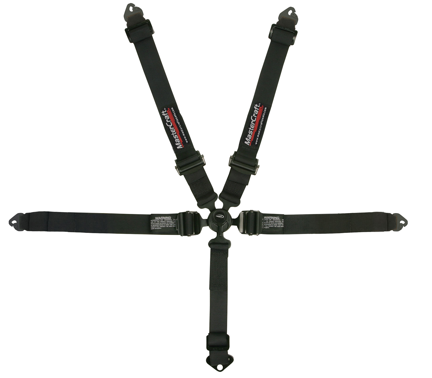 Mastercraft 111254 Harness, 5 Point, SFI 16.1, Snap-On, 2 in Straps, Pull Down Adjust, Individual Harness, Black, Kit