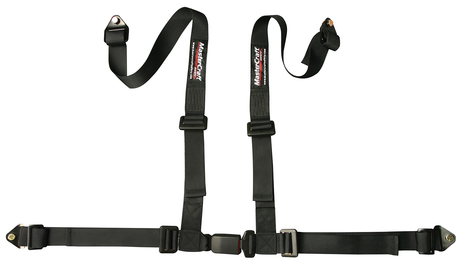 Mastercraft 114004 Harness, Trail Runner, 4 Point, Bolt-On, 2 in Straps, Pull Down Adjust, Individual Harness, Black, Kit