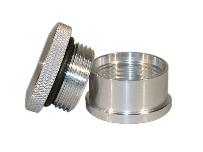 Meziere PN6551 Bung and Cap Kit, 1.750 in OD, Weld-On, Steel Bung, Aluminum Threaded Cap, Natural, Kit