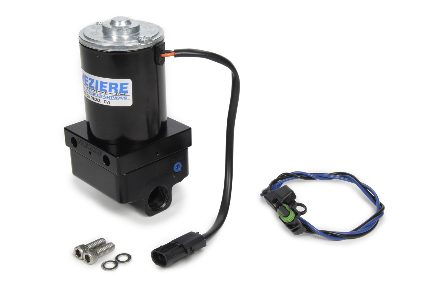 Meziere WP136SI Water Pump, Electric, Remote Mount, 3/4 in NPT Female Inlet / Outlet, Aluminum, Black Anodized, Universal, Kit