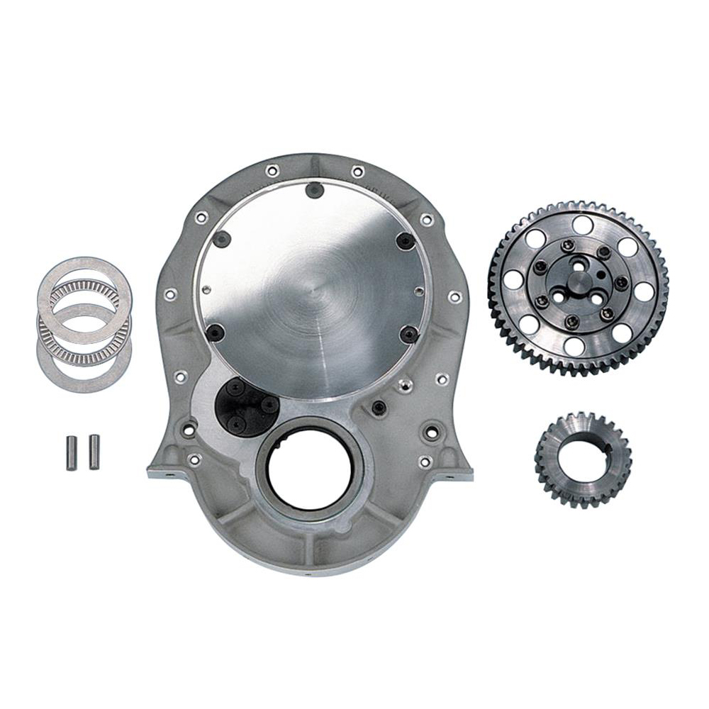 Milidon 12600 Timing Gear Drive, 3 Gear Drive, Fixed Idler Gear, Billet Steel Gears, Aluminum Timing Cover Included, Big Block Chevy, Kit