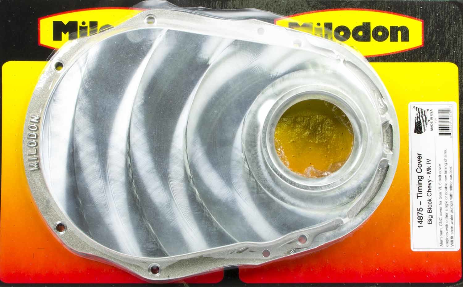 Milidon 14875 Timing Cover, 1-Piece, Hardware / Water Pump Gaskets Included, Aluminum, CNC Machined, Big Block Chevy, Each